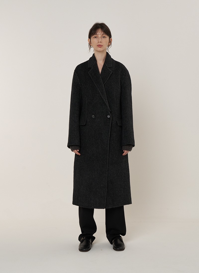 (재진행 7일간 free Oder Sale 20%) Angora long handmade coat dark-gray