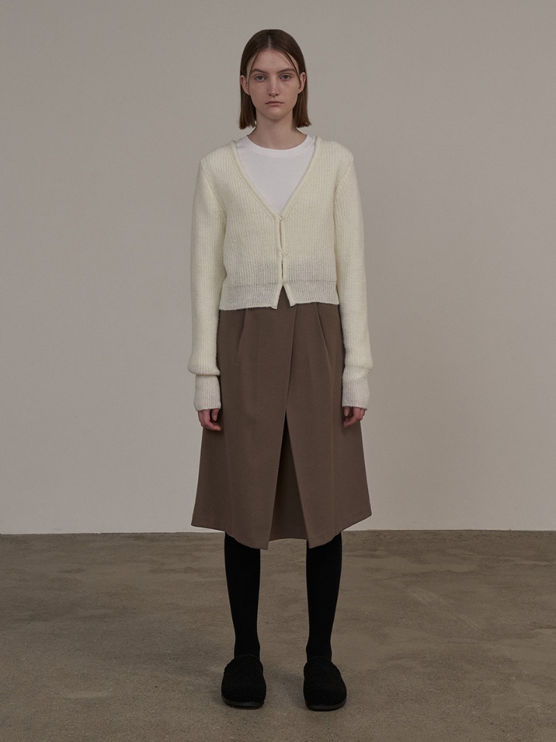 Blanc Pleats Skirt Brown - PLAMM