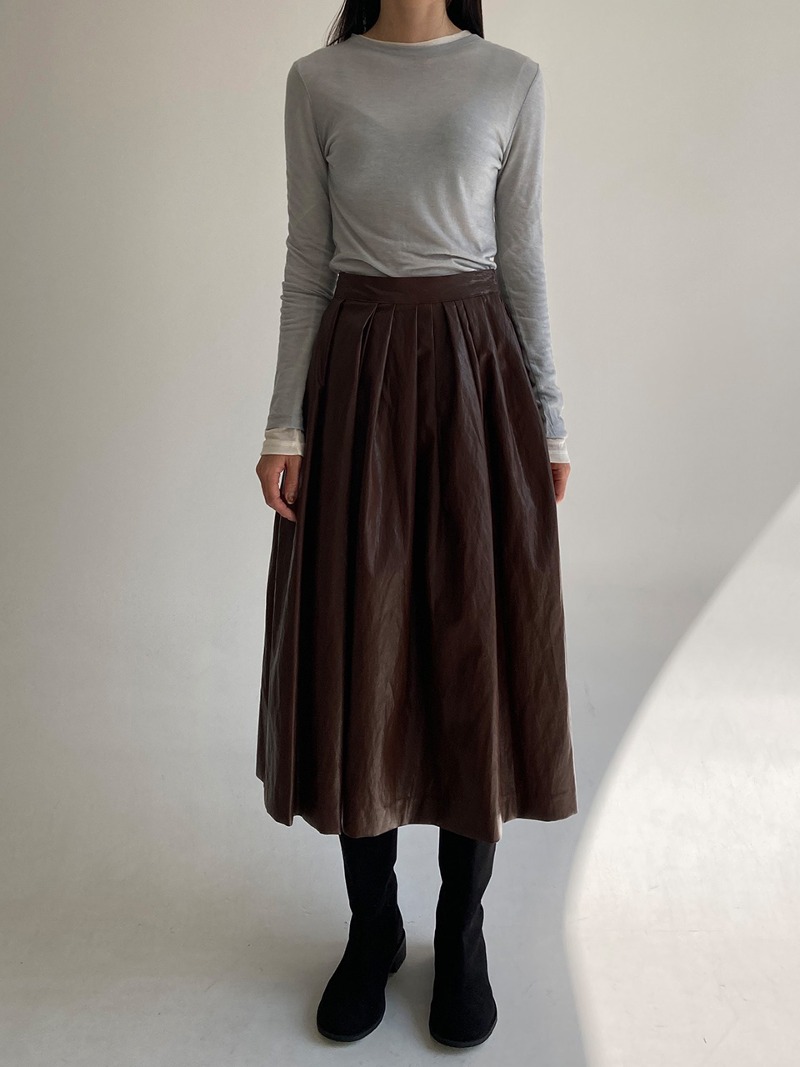 Critic Leather Flared Skirt - PLAMM